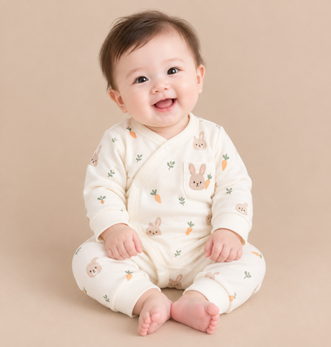 JESMARY - Muslin Button-Front Newborn Shirt, Soft and Breathable for Easy Dressing