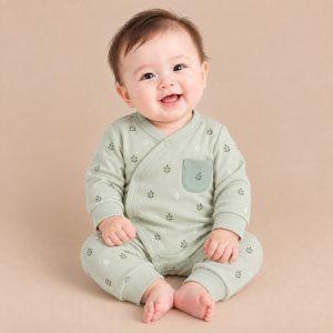 JESMARY - Bộ Quần Áo Sơ Sinh Muslin Họa Tiết Mây Và Gấu, Nhẹ, Mềm Và Thoáng Mát