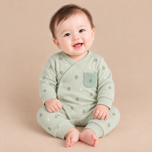 JESMARY - Bộ Quần Áo Sơ Sinh Muslin Họa Tiết Mây Và Gấu, Nhẹ, Mềm Và Thoáng Mát