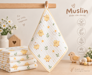 JESMARY - Khăn Sữa Muslin Mềm Mại, Đồng Hành Cùng Bé Trong Những Năm Đầu Đời