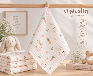 JESMARY - Xưởng Khăn Sữa Muslin Nhận Sản Xuất Theo Mẫu Có Sẵn