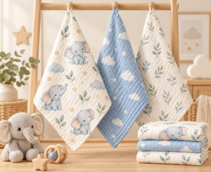 JESMARY - Khăn Sữa Muslin Thiết Kế Gọn Gàng, Dễ Dùng Cho Bé
