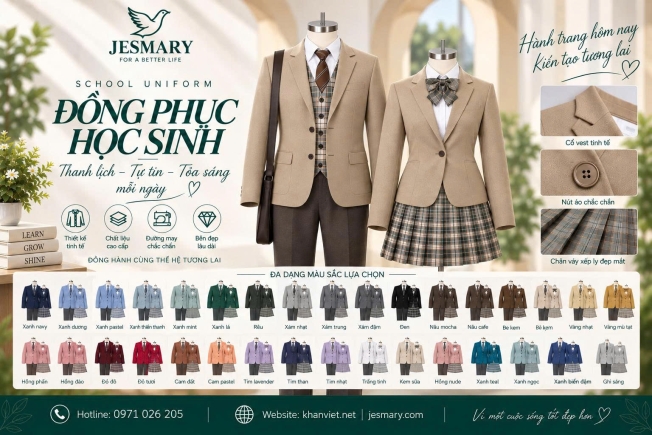 JESMARY - Giải Pháp Đồng Phục Vest Tiểu Học Từ Xưởng JESMARY: Nâng Tầm Hình Ảnh Trường Học Với Thiết Kế 