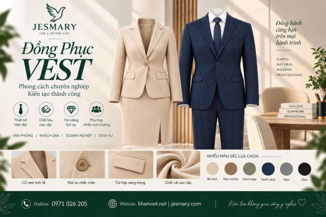 JESMARY -  Xưởng Sản Xuất Áo Chân Váy Đồng Phục Công Sở Người Lớn JESMARY: Tiêu Chuẩn Thiết Kế Thanh Lịch & Tôn Dáng Cho Doanh Nghiệp